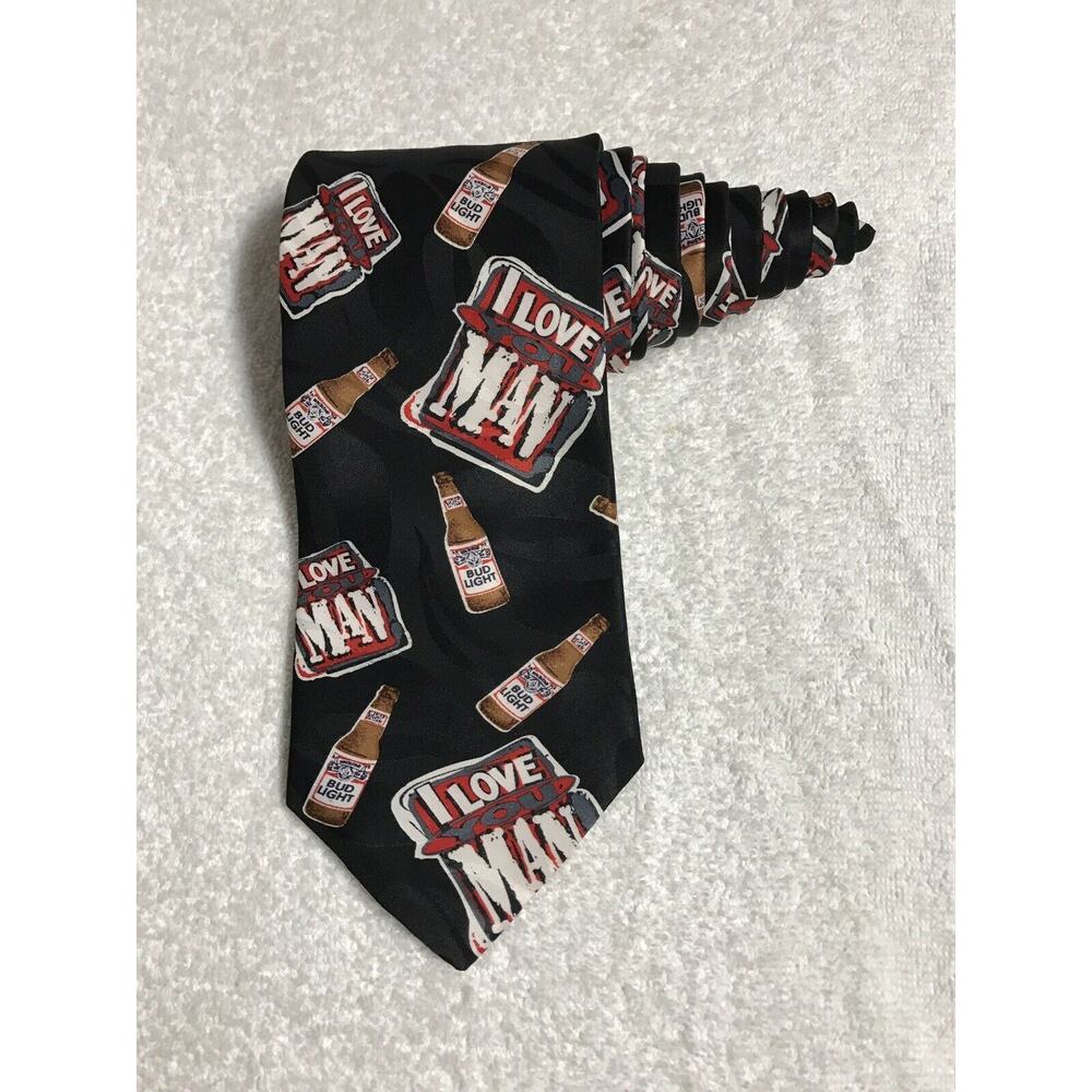 Genuine Collection Brewers Of Bud Light Beer I Love You Man Vintage Tie Necktie